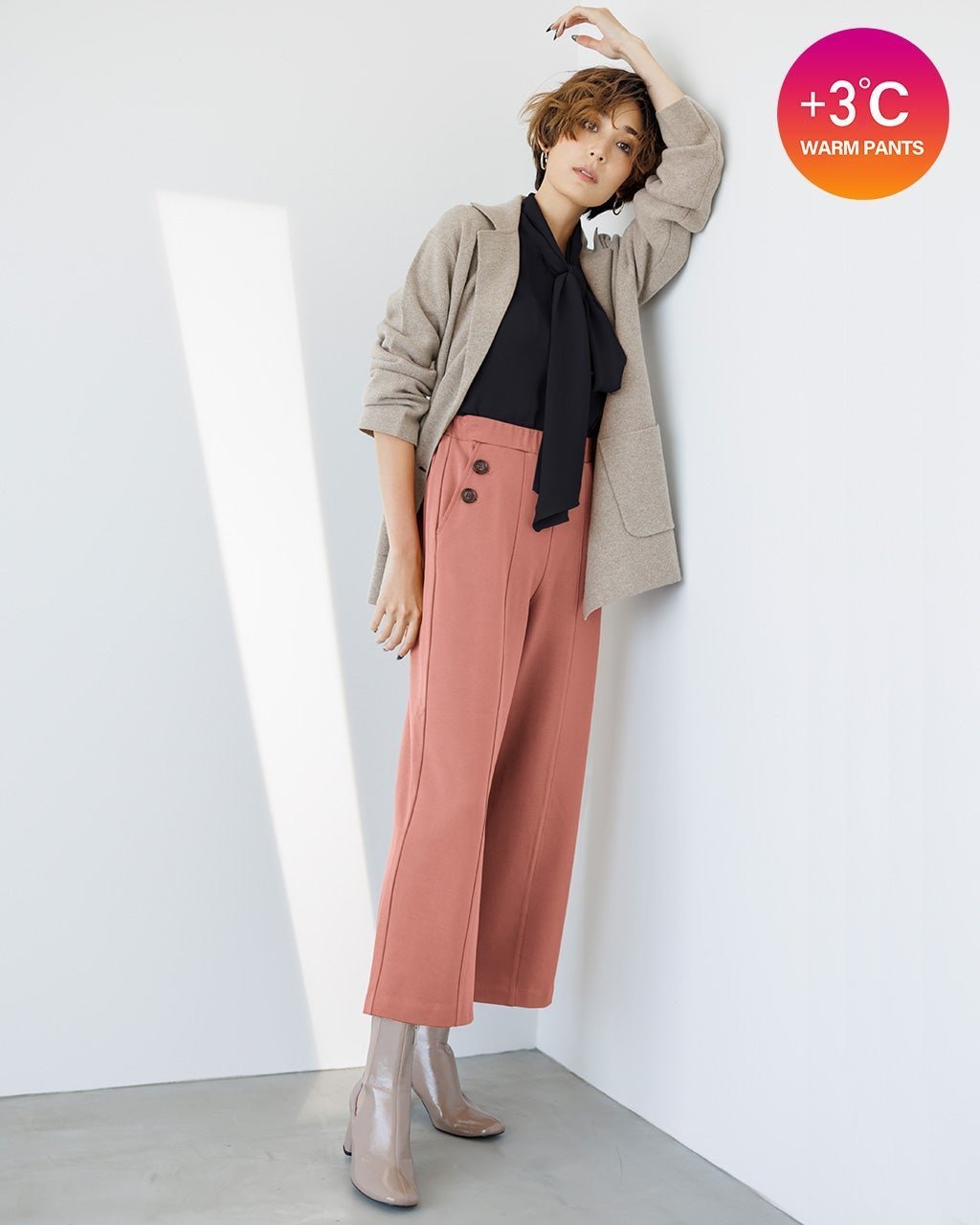 【ドゥクラッセ/DoCLASSE】のプレミアサーモ・セミワイドクロップド60cm 人気、トレンドファッション・服の通販 founy(ファニー) 　ファッション　Fashion　レディースファッション　Fashion for Women　パンツ　Pants & Trousers　クロップド　Cropped, Short Length　コンパクト　Compact, Small Size　ストレッチ　Stretch, Stretchy Fabric　人気　Popular, Best Seller　バランス　Balance, Style Balance　ワイド　Wide, Wide Fit　冬　Winter / This Winter　エレガント 上品　Elegant　ビジネス 仕事 通勤　Business / Work / Commuting　 other-1|ID: prp329100003115516 ipo3291000000030881076