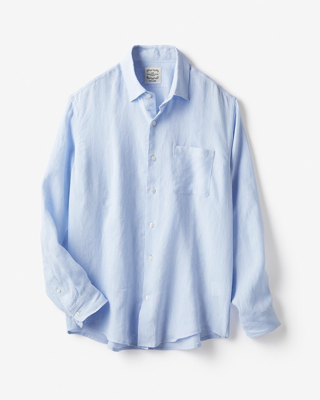【ドゥクラッセ/DoCLASSE / MEN】のリネンシャンブレーシャツ長袖 インテリア・キッズ・メンズ・レディースファッション・服の通販 founy(ファニー) 　ファッション　Fashion　メンズファッション　Fashion for Men　カッティング　Cutting Detail　シャンブレー　Chambray, Denim-Like Fabric　スタイリッシュ　Stylish, Fashionable　パターン　Pattern, Design Print　フレンチ　French, French Style　フロント　Front, Front Design　メンズ　Men's, Menswear　リネン　Linen, Linen Fabric　長袖　Long Sleeve, Full Sleeve　サックス|ID: prp329100003115590 ipo3291000000033592389