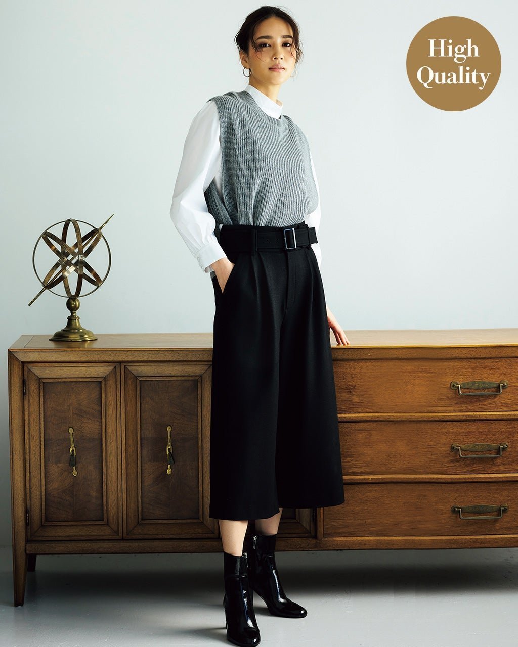 【ドゥクラッセ/DoCLASSE】のスーパー100ウール・ストレッチワイドクロップド インテリア・キッズ・メンズ・レディースファッション・服の通販 founy(ファニー) ファッション Fashion レディースファッション Fashion for Women パンツ Pants & Trousers ブラック|ID: prp329100003115591 ipo3291000000034807870