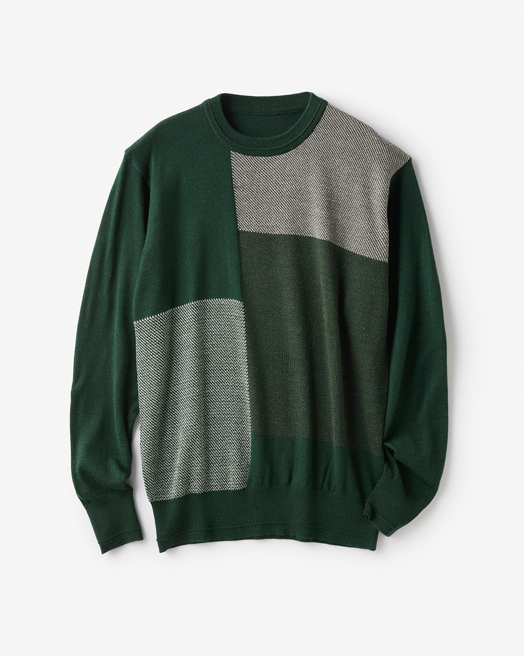 【ドゥクラッセ/DoCLASSE / MEN】のパネル柄クルーネックニット 人気、トレンドファッション・服の通販 founy(ファニー) 　ファッション　Fashion　メンズファッション　Fashion for Men　ジャカード／ジャガード　Jacquard, Woven Pattern　セーター　Sweater, Knitwear　ダブル　Double, Double-Breasted　デニム　Denim, Jeans Material　メンズ　Men's, Menswear　レギュラー　Regular, Standard Fit　無地　Plain, Solid Color　 other-1|ID: prp329100003115660 ipo3291000000028256070
