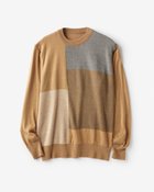 【ドゥクラッセ/DoCLASSE / MEN】のパネル柄クルーネックニット ライトブラウン|ID: prp329100003115660 ipo3291000000028256072