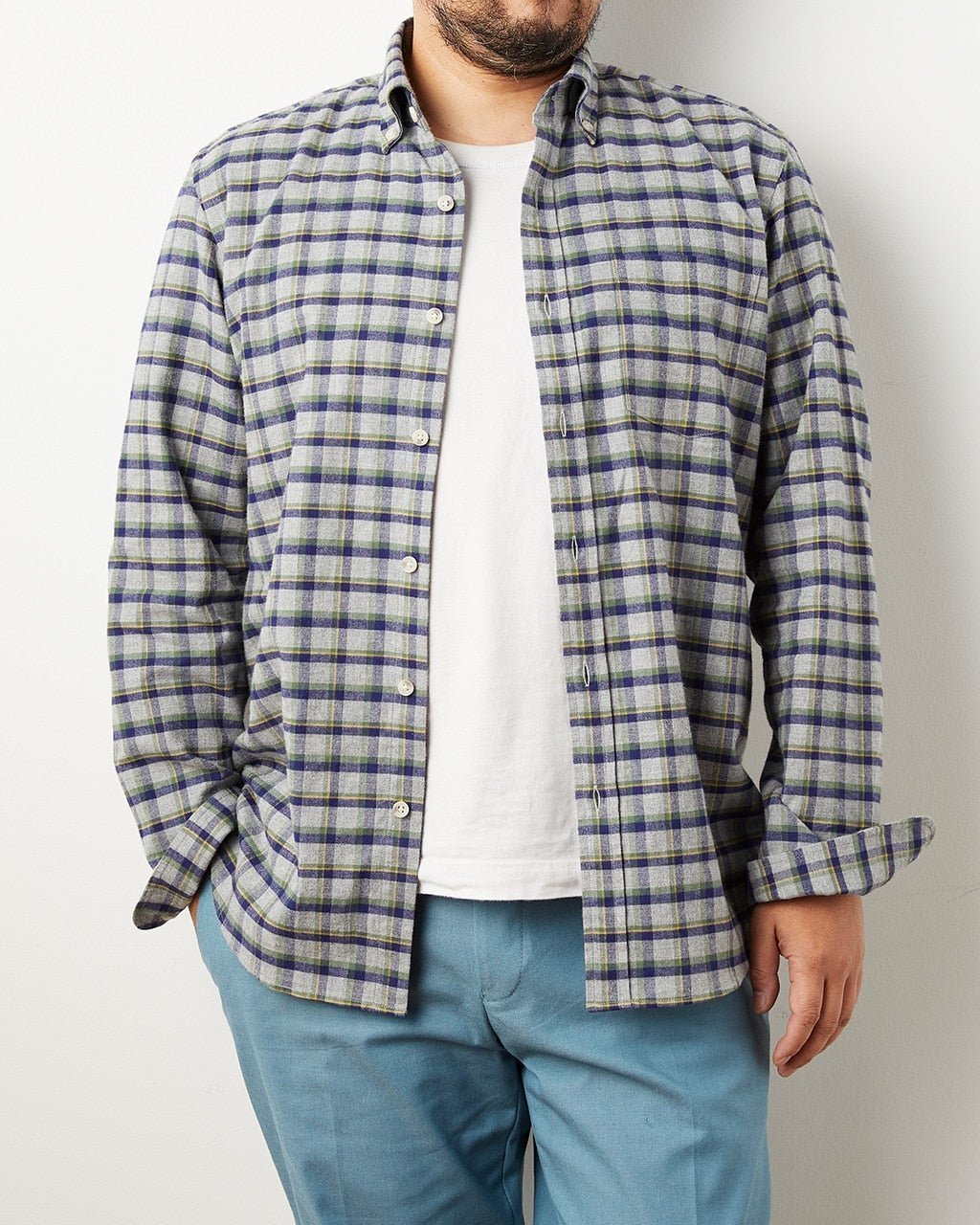 【ドゥクラッセ/DoCLASSE / MEN】のダブル起毛フランネルシャツ/ボタンダウン/トールサイズ インテリア・キッズ・メンズ・レディースファッション・服の通販 founy(ファニー) 　ファッション　Fashion　メンズファッション　Fashion for Men　なめらか　Smooth, Silky Texture　ダウン　Down, Puffer　ダブル　Double, Double-Breasted　ドレス　Dress, One-Piece　ピーチ　Peach, Soft Touch　ポケット　Pocket, Pocket Detail　メンズ　Men's, Menswear　ヨーク　Yoke, Yoke Design　レギュラー　Regular, Standard Fit　グレーマルチ|ID: prp329100003115693 ipo3291000000028255828