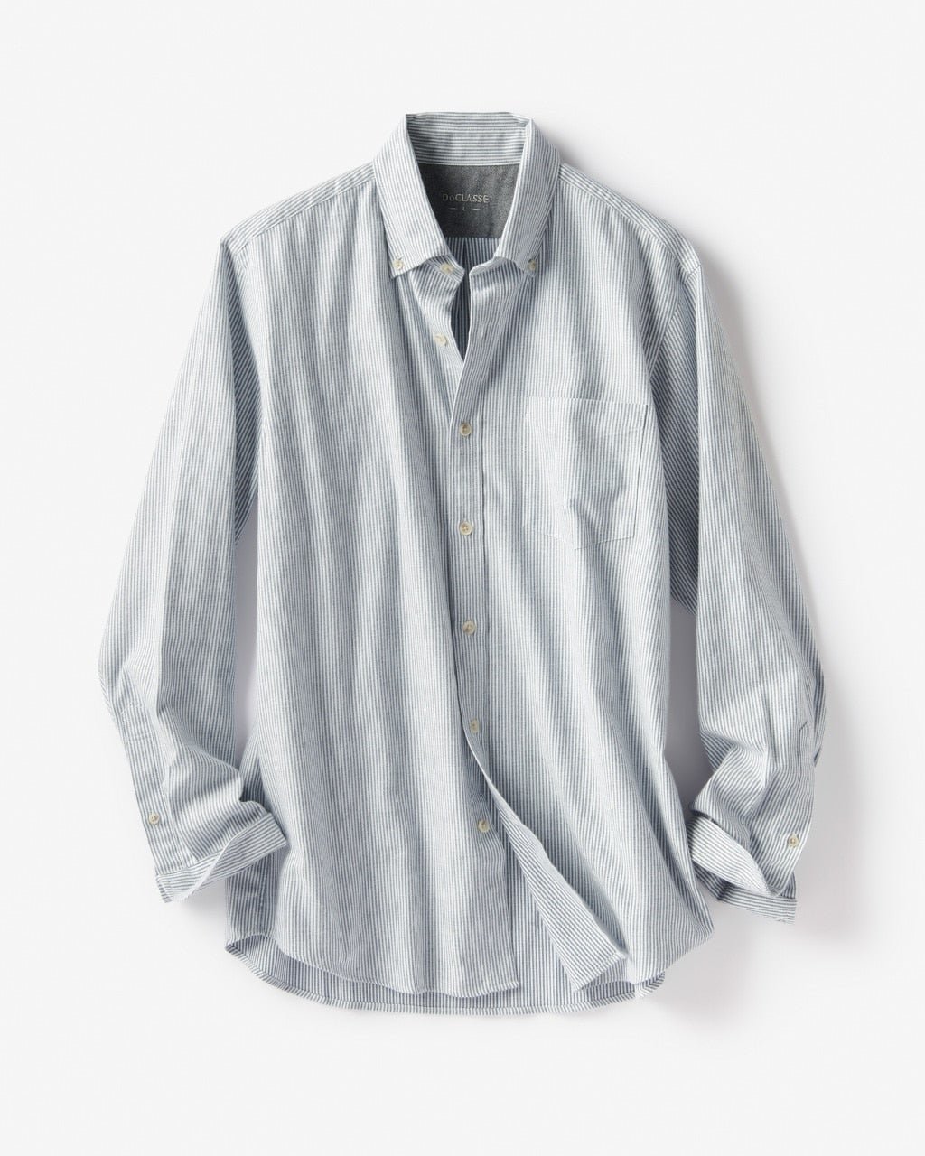 【ドゥクラッセ/DoCLASSE / MEN】のダブル起毛フランネルシャツ/ボタンダウン/トールサイズ インテリア・キッズ・メンズ・レディースファッション・服の通販 founy(ファニー) 　ファッション　Fashion　メンズファッション　Fashion for Men　なめらか　Smooth, Silky Texture　ダウン　Down, Puffer　ダブル　Double, Double-Breasted　ドレス　Dress, One-Piece　ピーチ　Peach, Soft Touch　ポケット　Pocket, Pocket Detail　メンズ　Men's, Menswear　ヨーク　Yoke, Yoke Design　レギュラー　Regular, Standard Fit　サックスストライプ|ID: prp329100003115693 ipo3291000000028255831