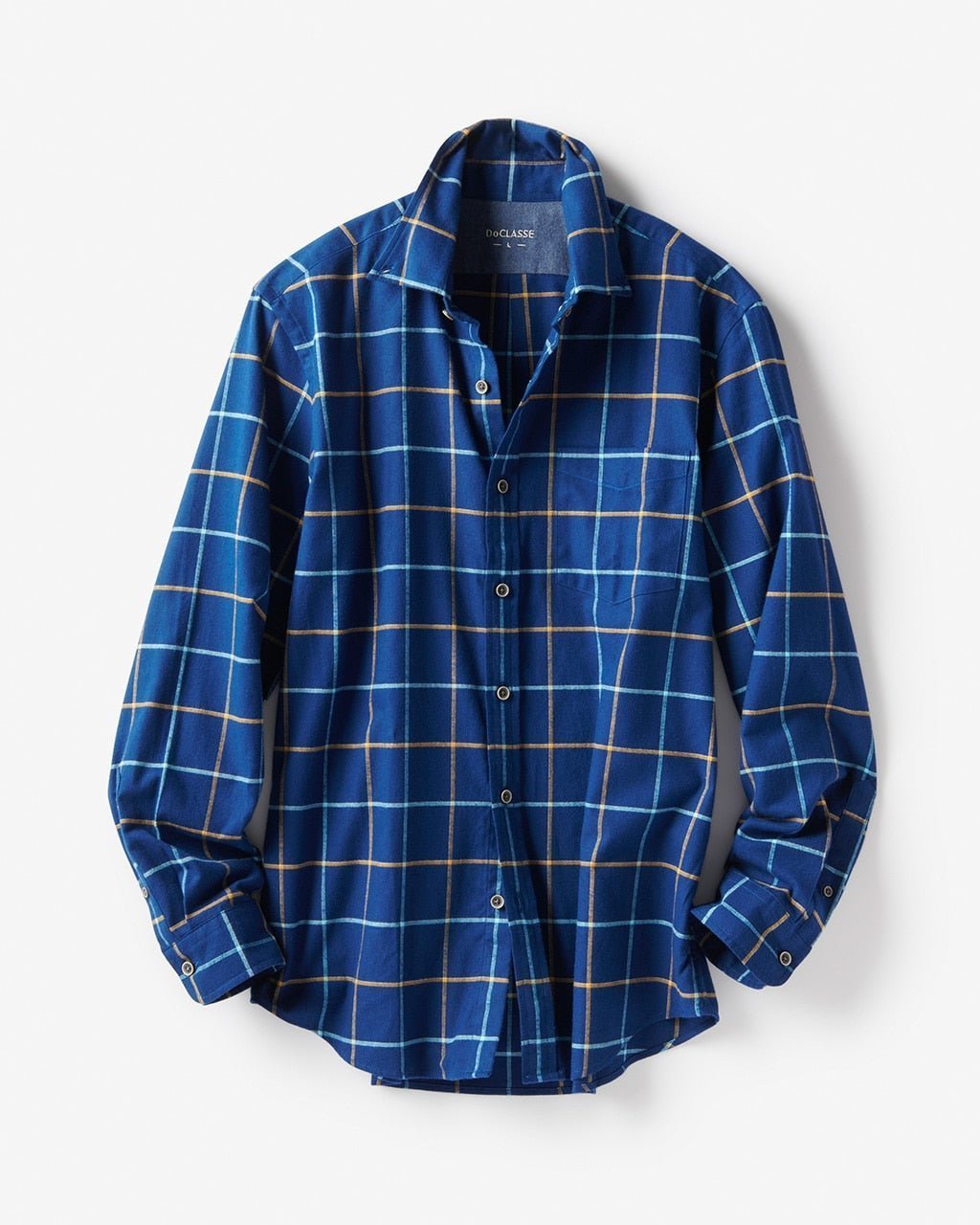 【ドゥクラッセ/DoCLASSE / MEN】のダブル起毛フランネルシャツ/ボタンダウン/トールサイズ インテリア・キッズ・メンズ・レディースファッション・服の通販 founy(ファニー) 　ファッション　Fashion　メンズファッション　Fashion for Men　なめらか　Smooth, Silky Texture　ダウン　Down, Puffer　ダブル　Double, Double-Breasted　ドレス　Dress, One-Piece　ピーチ　Peach, Soft Touch　ポケット　Pocket, Pocket Detail　メンズ　Men's, Menswear　ヨーク　Yoke, Yoke Design　レギュラー　Regular, Standard Fit　インクブルー|ID: prp329100003115693 ipo3291000000028255834