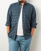 【ドゥクラッセ/DoCLASSE / MEN】のダブル起毛フランネルシャツ/ボタンダウン/トールサイズ ネイビー&times;グリーン|ID: prp329100003115693 ipo3291000000035797690