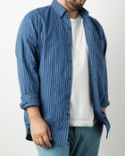 【ドゥクラッセ/DoCLASSE / MEN】のダブル起毛フランネルシャツ/ボタンダウン/トールサイズ ネイビーストライプ|ID: prp329100003115693 ipo3291000000035797693