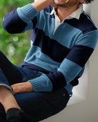 【ドゥクラッセ/DoCLASSE / MEN】のニットラガーシャツ ブルー・パターン|ID: prp329100003115705 ipo3291000000028255866