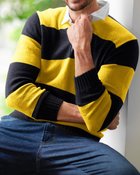 【ドゥクラッセ/DoCLASSE / MEN】のニットラガーシャツ ネイビーパターン|ID: prp329100003115705 ipo3291000000028255867