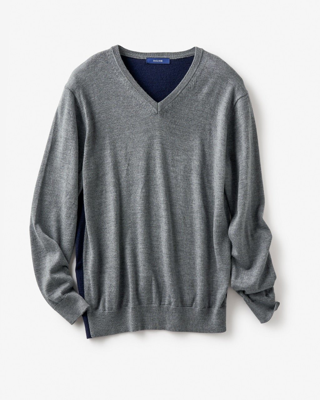 【ドゥクラッセ/DoCLASSE / MEN】のキャッシュウールVネック インテリア・キッズ・メンズ・レディースファッション・服の通販 founy(ファニー) 　ファッション　Fashion　メンズファッション　Fashion for Men　おすすめ　Recommended / Our Picks　イタリア　Italy　シルク　Silk, 100% Silk　セーター　Sweater, Knitwear　メンズ　Men's, Menswear　グレー|ID: prp329100003115755 ipo3291000000028255608