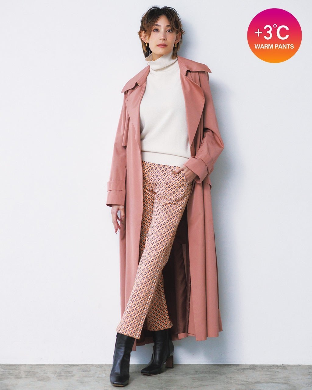 【ドゥクラッセ/DoCLASSE】のプレミアサーモ・ストレートスリム68cm インテリア・キッズ・メンズ・レディースファッション・服の通販 founy(ファニー) 　ファッション　Fashion　レディースファッション　Fashion for Women　パンツ　Pants & Trousers　ピンク・パターン|ID: prp329100003115778 ipo3291000000028261853