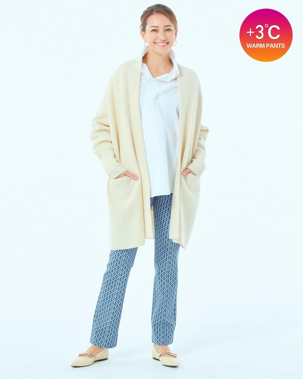 【ドゥクラッセ/DoCLASSE】のプレミアサーモ・ストレートスリム72cm インテリア・キッズ・メンズ・レディースファッション・服の通販 founy(ファニー) 　ファッション　Fashion　レディースファッション　Fashion for Women　パンツ　Pants & Trousers　ショート　Short, Short Length　ストレッチ　Stretch, Stretchy Fabric　ストレート　Straight, Straight Cut　ストール　Stole, Wrap　スリム　Slim, Slim Fit　バランス　Balance, Style Balance　パターン　Pattern, Design Print　フィット　Fit, Slim Fit　ベスト　Vest, Waistcoat　ボトム　Bottoms, Lower Wear　防寒　Cold Protection, Winter-Ready　ロング　Long, Long-Length　冬　Winter / This Winter　おすすめ　Recommended / Our Picks　エレガント 上品　Elegant　ビジネス 仕事 通勤　Business / Work / Commuting　サックス・パターン|ID: prp329100003115788 ipo3291000000028261818