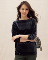 【ドゥクラッセ/DoCLASSE】のベロアストレッチ・ボートネックプルオーバー 人気、トレンドファッション・服の通販 founy(ファニー) ファッション Fashion レディースファッション WOMEN トップス・カットソー Tops/Tshirt シャツ/ブラウス Shirts/Blouses ロング / Tシャツ T-Shirts プルオーバー Pullover カットソー Cut and Sewn ベロア Velour カットソー Cut And Sew プレート Plate ベロア Velor リラックス Relax エレガント 上品 Elegant |ID:prp329100003115863