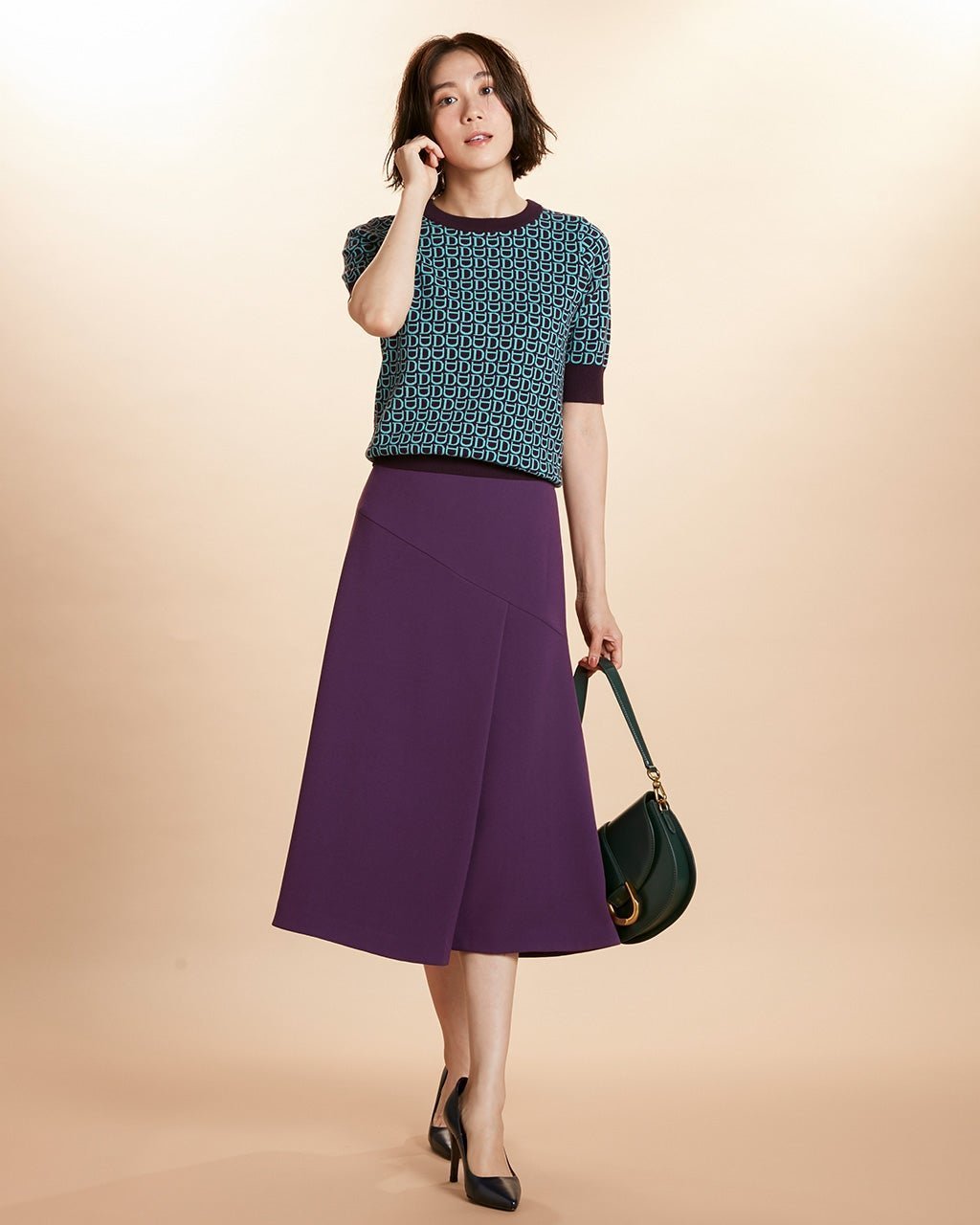 【ドゥクラッセ/DoCLASSE】のカルゼダブルクロス・アシメ切替スカート 人気、トレンドファッション・服の通販 founy(ファニー) 　ファッション　Fashion　レディースファッション　Fashion for Women　スカート　Skirts　なめらか　Smooth, Silky Texture　アシンメトリー　Asymmetrical Style　エレガント 上品　Elegant　カッティング　Cutting Detail　ストレッチ　Stretch, Stretchy Fabric　フレア　Flare, Flared　ラップ　Wrap, Wrap Design　切替　Switching, Contrast Panel　 other-1|ID: prp329100003115872 ipo3291000000036036788