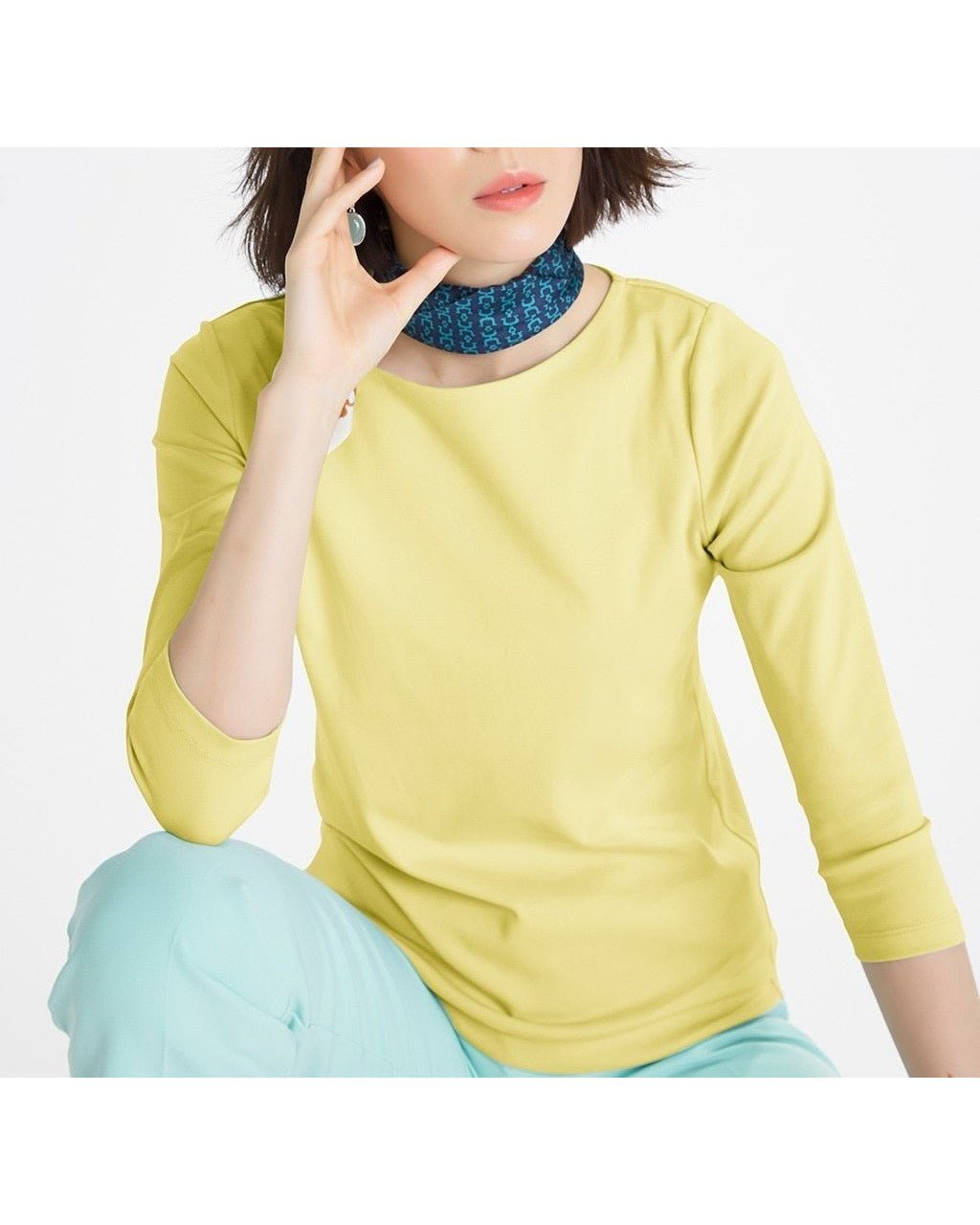 【ドゥクラッセ/DoCLASSE】のボートネック/7分袖・ドゥクラッセTシャツ(58cm丈) インテリア・キッズ・メンズ・レディースファッション・服の通販 founy(ファニー) 　ファッション　Fashion　レディースファッション　WOMEN　トップス・カットソー　Tops/Tshirt　シャツ/ブラウス　Shirts/Blouses　ロング / Tシャツ　T-Shirts　カットソー　Cut and Sewn　カットソー　Cut And Sew　ペールイエロー|ID: prp329100003115874 ipo3291000000030867418