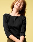 【ドゥクラッセ/DoCLASSE】のビジューボートネック/7分袖・ドゥクラッセT 人気、トレンドファッション・服の通販 founy(ファニー) ファッション Fashion レディースファッション Fashion for Women トップス・カットソー Cut & Sew Tops シャツ・ブラウス・オフィスカジュアル Elegant Blouses & Button-Ups ロングTシャツ・Tシャツ Longline T-Shirts & Tees カットソー・ベーシックTシャツ Cut-and-Sewn Tops / Stretch Tees & Basics インナー Innerwear カットソー Cut and Sewn Top ジャケット Jacket, Outerwear ダブル Double, Double-Breasted 定番 Standard, Basic Item なめらか Smooth, Silky Texture 人気 Popular, Best Seller パール Pearl, Pearl Accent ビジュー Bijou, Jewel-like Accent フロント Front, Front Design ベーシック Basic, Essential ボトム Bottoms, Lower Wear リラックス Relax, Relaxed Fit 夏 Summer エレガント 上品 Elegant ビジネス 仕事 通勤 Business / Work / Commuting thumbnail ブラック|ID: prp329100003115899 ipo3291000000034474765