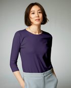 【ドゥクラッセ/DoCLASSE】のクルーネック/7分袖・ドゥクラッセTシャツ 茄子紺|ID: prp329100003115963 ipo3291000000028255372