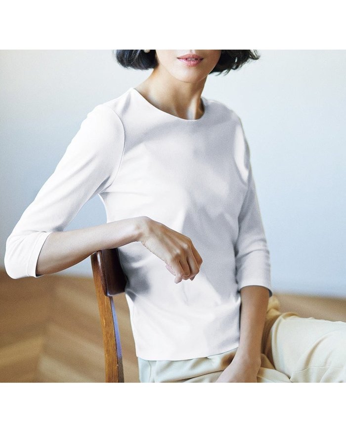 【ドゥクラッセ/DoCLASSE】のクルーネック/7分袖・ドゥクラッセTシャツ インテリア・キッズ・メンズ・レディースファッション・服の通販 founy(ファニー) https://founy.com/ ファッション Fashion レディースファッション Fashion for Women トップス・カットソー Cut & Sew Tops シャツ・ブラウス・オフィスカジュアル Elegant Blouses & Button-Ups ロングTシャツ・Tシャツ Longline T-Shirts & Tees カットソー・ベーシックTシャツ Cut-and-Sewn Tops / Stretch Tees & Basics カットソー Cut and Sewn Top ジャケット Jacket, Outerwear 人気 Popular, Best Seller リラックス Relax, Relaxed Fit エレガント 上品 Elegant ビジネス 仕事 通勤 Business / Work / Commuting |ID: prp329100003115963 ipo3291000000031687640