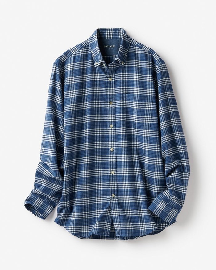 【ドゥクラッセ/DoCLASSE / MEN】のダブル起毛フランネルシャツ/ボタンダウン インテリア・キッズ・メンズ・レディースファッション・服の通販 founy(ファニー) https://founy.com/ ファッション Fashion メンズファッション Fashion for Men なめらか Smooth, Silky Texture ダウン Down, Puffer ダブル Double, Double-Breasted ドレス Dress, One-Piece ピーチ Peach, Soft Touch ポケット Pocket, Pocket Detail メンズ Men's, Menswear ヨーク Yoke, Yoke Design レギュラー Regular, Standard Fit |ID: prp329100003115977 ipo3291000000034576291