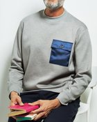 【ドゥクラッセ/DoCLASSE / MEN】のエアポンチ・布帛ポケットクルーネック グレー|ID: prp329100003115987 ipo3291000000036036660