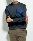 【ドゥクラッセ/DoCLASSE / MEN】のエアポンチ・布帛ポケットクルーネック ミッドナイトブルー|ID: prp329100003115987 ipo3291000000036036669