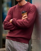 【ドゥクラッセ/DoCLASSE / MEN】のコンフォートクルーネックセーター バーガンディー|ID: prp329100003115989 ipo3291000000036036683