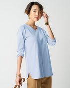 【ドゥクラッセ/DoCLASSE】のVネックシャツテール/長袖・ドゥクラッセTシャツ ペールブルー|ID: prp329100003116029 ipo3291000000035991361