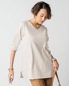 【ドゥクラッセ/DoCLASSE】のVネックシャツテール/長袖・ドゥクラッセTシャツ ライトグレー|ID: prp329100003116029 ipo3291000000035991366