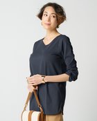 【ドゥクラッセ/DoCLASSE】のVネックシャツテール/長袖・ドゥクラッセTシャツ ミッドナイトブルー|ID: prp329100003116029 ipo3291000000035991369