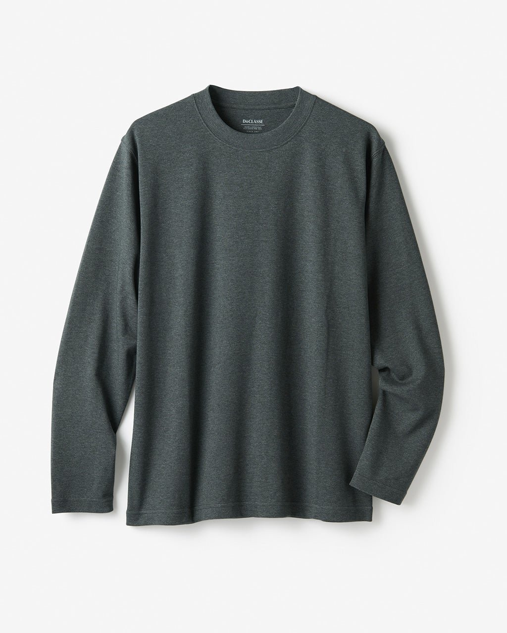 【ドゥクラッセ/DoCLASSE / MEN】のクルーネック長袖・ドゥクラッセT インテリア・キッズ・メンズ・レディースファッション・服の通販 founy(ファニー) 　ファッション　Fashion　メンズファッション　Fashion for Men　トップス・カットソー　Cut & Sew Tops　メンズシャツ　Shirts　ポロシャツ / きれいめカジュアルスタイル　Polo Shirts　なめらか　Smooth, Silky Texture　シルケット　Silket, Silky Cotton　フィット　Fit, Slim Fit　メンズ　Men's, Menswear　エレガント 上品　Elegant　今季　This Season, Current Season　長袖　Long Sleeve, Full Sleeve　杢チャコール|ID: prp329100003116045 ipo3291000000033464697
