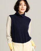 【ドゥクラッセ/DoCLASSE】のホットリブート・カラーブロックハイネック 人気、トレンドファッション・服の通販 founy(ファニー) ファッション Fashion レディースファッション WOMEN トップス・カットソー Tops/Tshirt シャツ/ブラウス Shirts/Blouses ロング / Tシャツ T-Shirts カットソー Cut and Sewn アウトドア Outdoor カットソー Cut And Sew スポーツ Sports リラックス Relax thumbnail ネイビーパターン|ID: prp329100003116047 ipo3291000000028254777