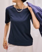 【ドゥクラッセ/DoCLASSE】のハイカウントコットン・ボートネック ミッドナイトブルー|ID: prp329100003116086 ipo3291000000036036605