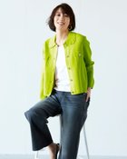 【ドゥクラッセ/DoCLASSE】のスカラップ衿・畦タック編みブルゾン ライトグリーン|ID: prp329100003116096 ipo3291000000036036632