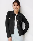 【ドゥクラッセ/DoCLASSE】のスカラップ衿・畦タック編みブルゾン ブラック|ID: prp329100003116096 ipo3291000000036036640