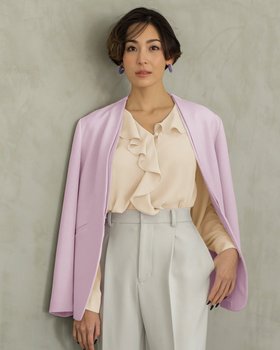 【ドゥクラッセ/DoCLASSE】 二重織りカルゼ・ダブルノーカラージャケット人気、トレンドファッション・服の通販 founy(ファニー) ファッション Fashion レディースファッション Fashion for Women アウター Coat / Outerwear Collection レディースジャケット・軽アウター Jackets ノーカラージャケット / シンプル上品コーデ Collarless Jackets ジャケット Jacket, Outerwear |ID:prp329100003116104