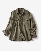 【ドゥクラッセ/DoCLASSE / MEN】のリネンストレッチサファリシャツ カーキ|ID: prp329100003116138 ipo3291000000028254624