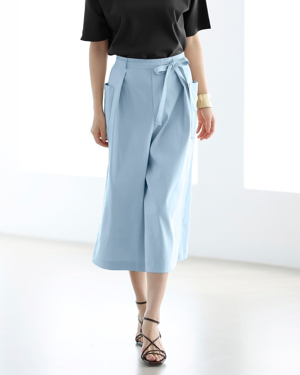 【ドゥクラッセ/DoCLASSE】のストレッチリネン・スカウチョ/リボン付き 人気、トレンドファッション・服の通販 founy(ファニー) 　ファッション　Fashion　レディースファッション　Fashion for Women　パンツ　Pants & Trousers　リボン　Ribbon, Bow　 other-1|ID: prp329100003116166 ipo3291000000035795481