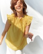 【ドゥクラッセ/DoCLASSE】のコットンシルク・ピンタックブラウス イエロー|ID: prp329100003116244 ipo3291000000035795652