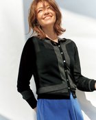 【ドゥクラッセ/DoCLASSE】のラメ切替え・クルーネックカーディガン ブラック|ID: prp329100003116296 ipo3291000000036008834