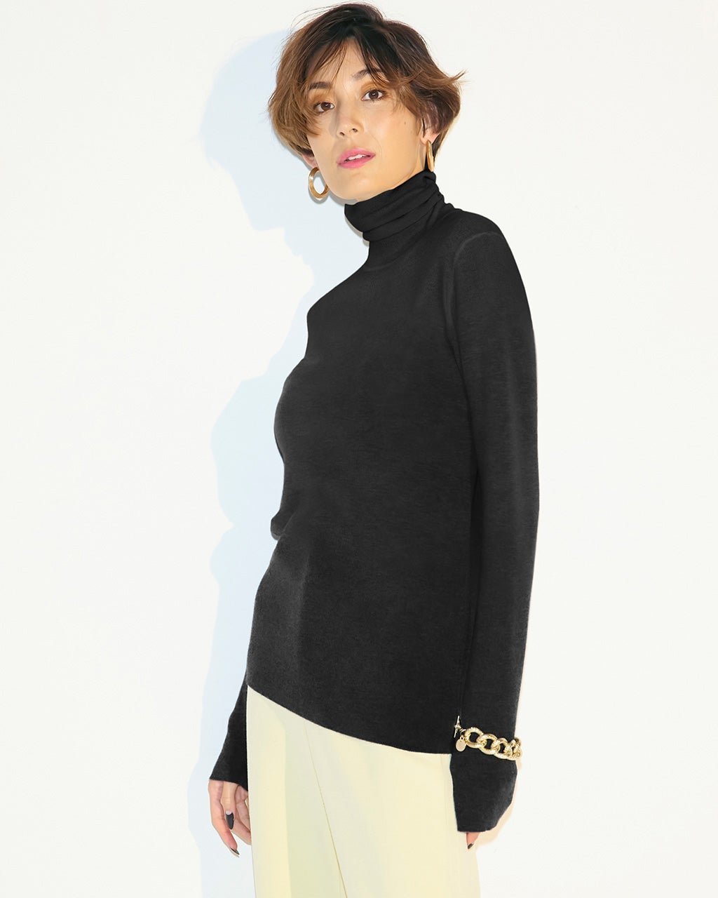 【ドゥクラッセ/DoCLASSE】のマシュマロウール100・タートルネック インテリア・キッズ・メンズ・レディースファッション・服の通販 founy(ファニー) 　ファッション　Fashion　レディースファッション　Fashion for Women　トップス・カットソー　Cut & Sew Tops　ニット　Knit Tops & Sweaters　タートルネック・ハイネックトップス　Turtlenecks & High-Neck Tops　なめらか　Smooth, Silky Texture　インナー　Innerwear　シルケット　Silket, Silky Cotton　セーター　Sweater, Knitwear　タートルネック　Turtleneck, High Neck　ブラック|ID: prp329100003116342 ipo3291000000036274031