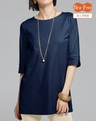 【ドゥクラッセ/DoCLASSE】のブラフリー・ボートネック6分袖 人気、トレンドファッション・服の通販 founy(ファニー) ファッション Fashion レディースファッション Fashion for Women トップス・カットソー Cut & Sew Tops シャツ・ブラウス・オフィスカジュアル Elegant Blouses & Button-Ups ロングTシャツ・Tシャツ Longline T-Shirts & Tees カットソー・ベーシックTシャツ Cut-and-Sewn Tops / Stretch Tees & Basics アンダー Underwear Essentials エレガント 上品 Elegant カットソー Cut and Sewn Top なめらか Smooth, Silky Texture フロント Front, Front Design リラックス Relax, Relaxed Fit thumbnail ネイビー|ID: prp329100003116400 ipo3291000000033014016
