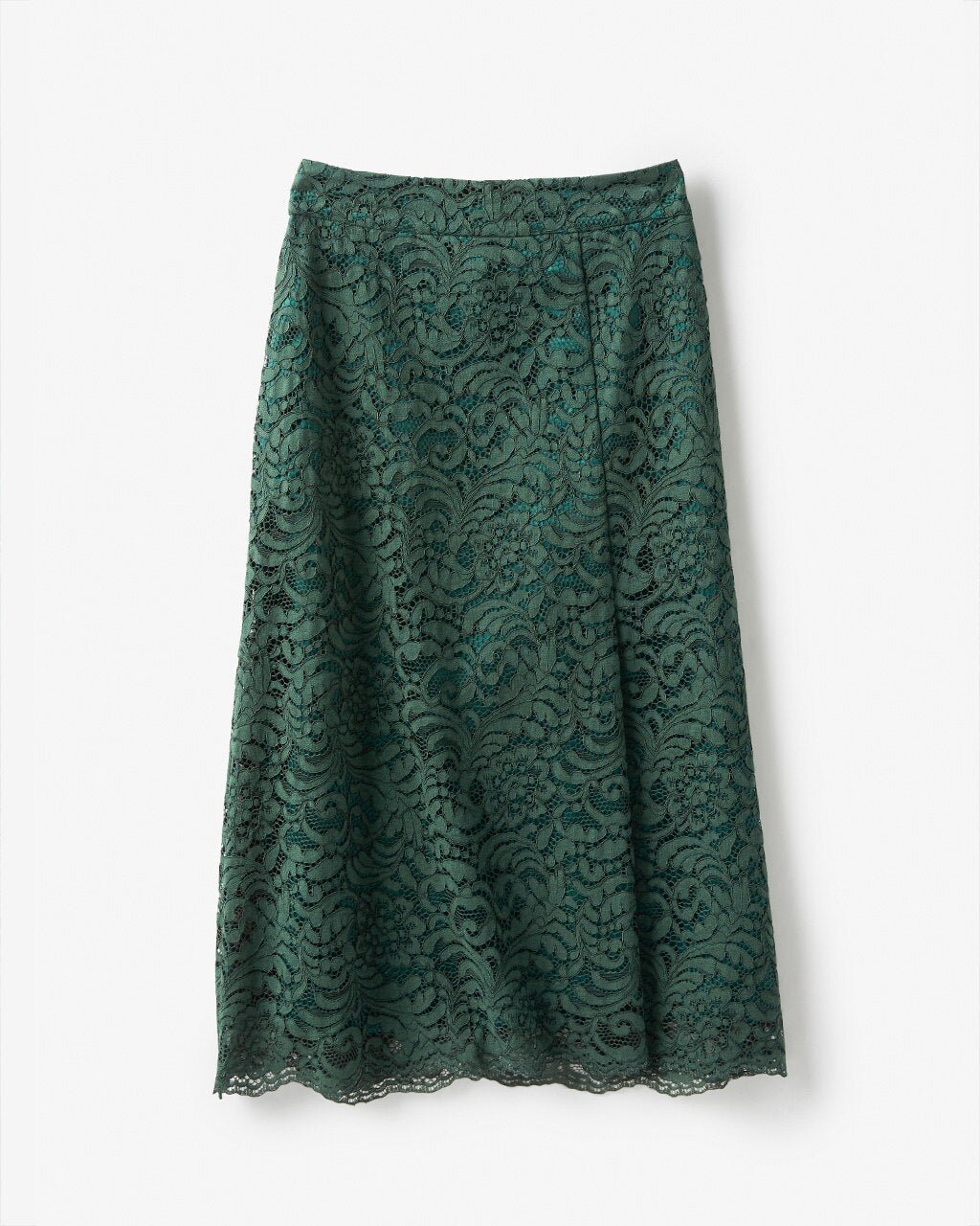 【ドゥクラッセ/DoCLASSE】のクラシカルレース・ミディスカート インテリア・キッズ・メンズ・レディースファッション・服の通販 founy(ファニー) ファッション Fashion レディースファッション Fashion for Women スカート Skirts エレガント 上品 Elegant スカラップ Scallop, Scalloped Edge フロント Front, Front Design レース Lace, Lace Fabric ロマンティック Romantic, Feminine Style グリーン|ID: prp329100003116593 ipo3291000000034585187