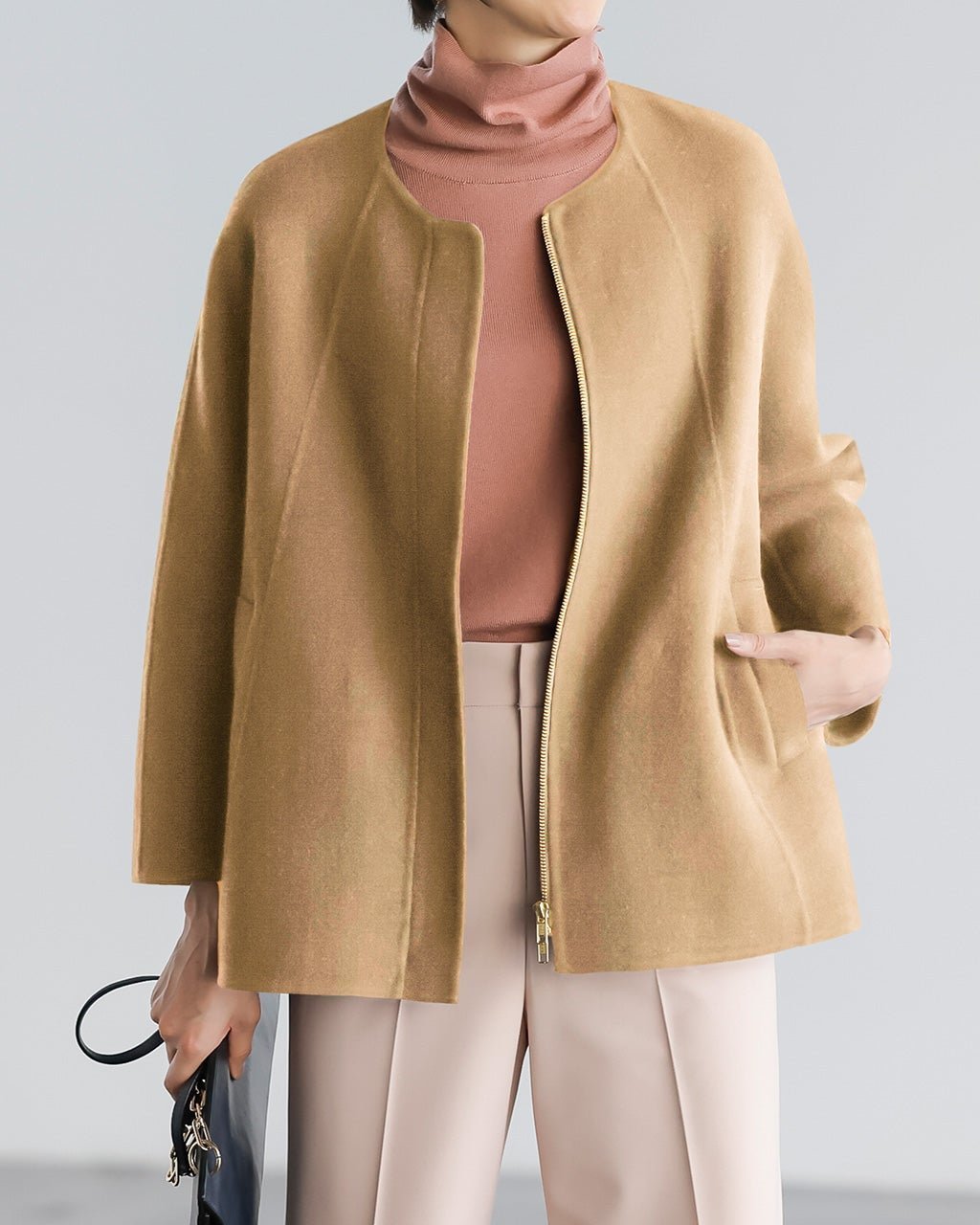 【ドゥクラッセ/DoCLASSE】のダブルフェイスウール・ショートコート 人気、トレンドファッション・服の通販 founy(ファニー) 　ファッション　Fashion　レディースファッション　Fashion for Women　アウター　Coat / Outerwear Collection　コート・ロングコート・ピーコート　Long Coats, Peacoats & More　カーディガン　Cardigan, Knitwear　コンパクト　Compact, Small Size　ダブル　Double, Double-Breasted　バランス　Balance, Style Balance　フェイス　Face, Facial Design　ワイド　Wide, Wide Fit　 other-1|ID: prp329100003116655 ipo3291000000028258877