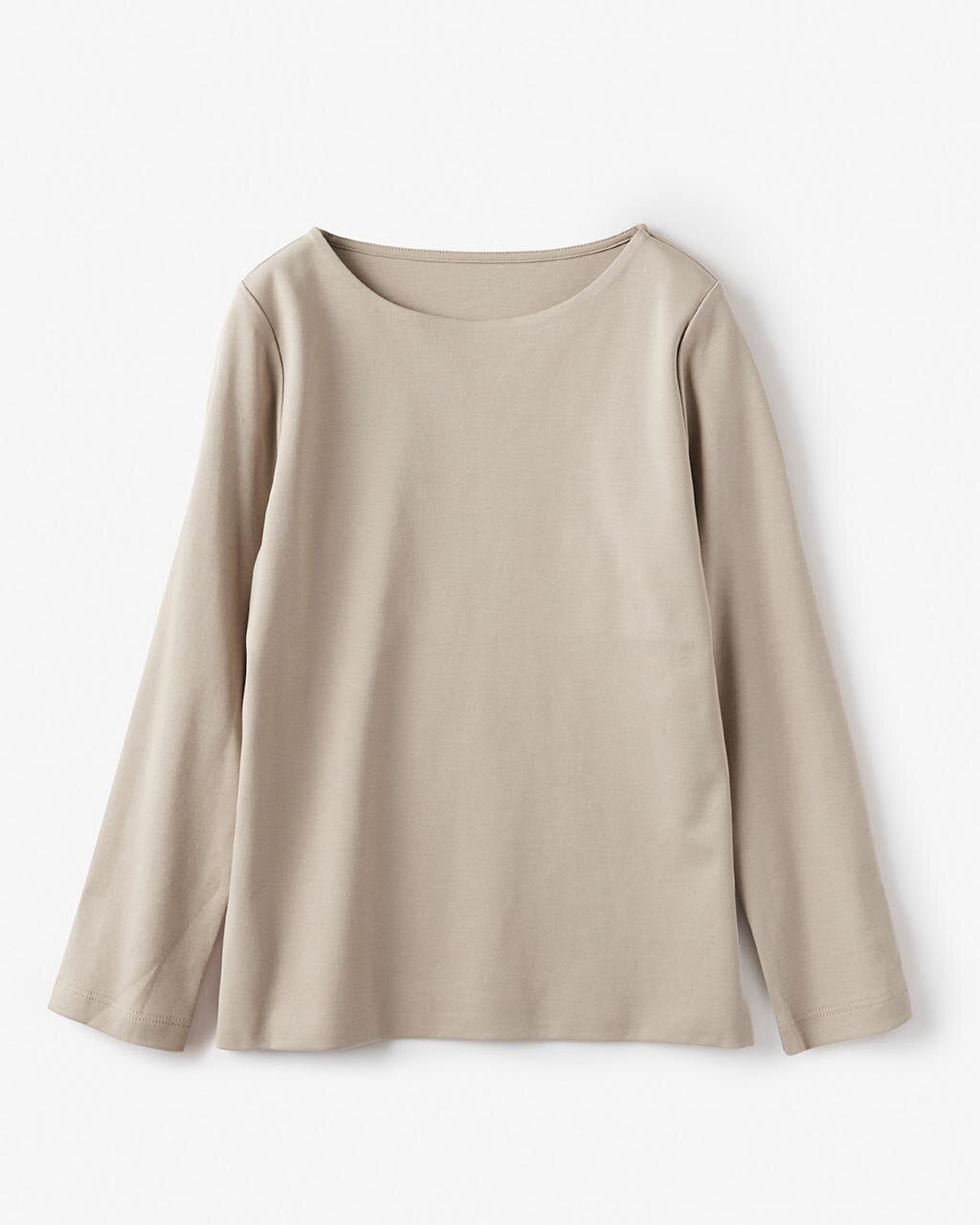 【ドゥクラッセ/DoCLASSE】のボートネック/長袖・ドゥクラッセTシャツ(58cm丈) インテリア・キッズ・メンズ・レディースファッション・服の通販 founy(ファニー) 　ファッション　Fashion　レディースファッション　Fashion for Women　トップス・カットソー　Cut & Sew Tops　シャツ・ブラウス・オフィスカジュアル　Elegant Blouses & Button-Ups　ロングTシャツ・Tシャツ　Longline T-Shirts & Tees　カットソー・ベーシックTシャツ　Cut-and-Sewn Tops / Stretch Tees & Basics　インナー　Innerwear　カットソー　Cut and Sewn Top　シンプル　Simple, Minimal　ジャケット　Jacket, Outerwear　デニム　Denim, Jeans Material　定番　Standard, Basic Item　なめらか　Smooth, Silky Texture　長袖　Long Sleeve, Full Sleeve　パール　Pearl, Pearl Accent　ベーシック　Basic, Essential　半袖　Short Sleeve, Half Sleeve　おすすめ　Recommended / Our Picks　ビジネス 仕事 通勤　Business / Work / Commuting　グレーベージュ|ID: prp329100003116704 ipo3291000000033772062
