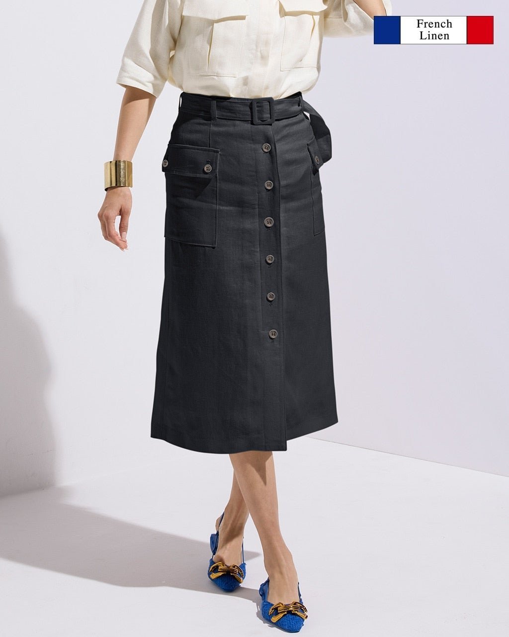 【ドゥクラッセ/DoCLASSE】の極リネン・ストレートスカート インテリア・キッズ・メンズ・レディースファッション・服の通販 founy(ファニー) 　ファッション　Fashion　レディースファッション　Fashion for Women　スカート　Skirts　イタリア　Italy　ストレート　Straight, Straight Cut　フランス　France, French　フレンチ　French, French Style　リネン　Linen, Linen Fabric　夏　Summer　チャコール|ID: prp329100003116838 ipo3291000000036008760