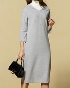 【ドゥクラッセ/DoCLASSE】の二重織リュクス・Vネックワンピース 人気、トレンドファッション・服の通販 founy(ファニー) ファッション Fashion レディースファッション Fashion for Women ワンピース Dresses なめらか Smooth, Silky Texture カットソー Cut and Sewn Top セットアップ Set-Up, Coordinated Outfit デコルテ Décolleté, Neckline ハイネック High Neck, Mock Neck ワイド Wide, Wide Fit thumbnail ライトグレー|ID: prp329100003116910 ipo3291000000035798132