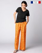 【ドゥクラッセ/DoCLASSE】の14番リネン・リラクシーワイド/68cm オレンジパターン|ID: prp329100003116919 ipo3291000000036008739