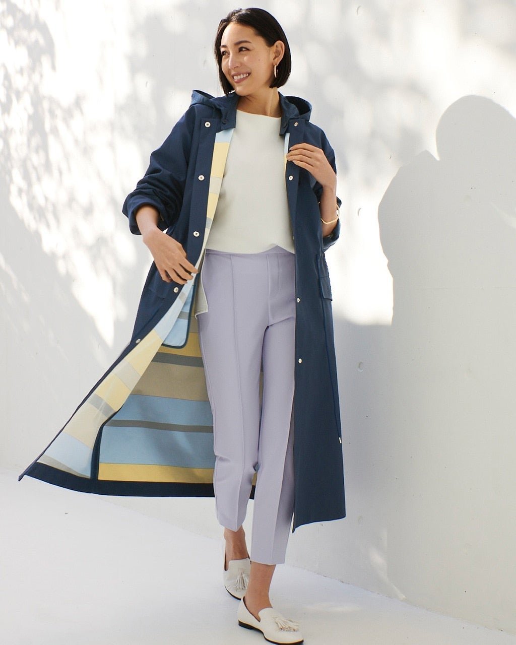 【ドゥクラッセ/DoCLASSE】の二重織メモリー・2WAYフードコート 人気、トレンドファッション・服の通販 founy(ファニー) 　ファッション　Fashion　レディースファッション　Fashion for Women　アウター　Coat / Outerwear Collection　コート・ロングコート・ピーコート　Long Coats, Peacoats & More　シンプル　Simple, Minimal　ドローコード　Drawcord, Drawstring Cord　ボーダー　Border, Stripe　人気　Popular, Best Seller　 other-1|ID: prp329100003116929 ipo3291000000028258387