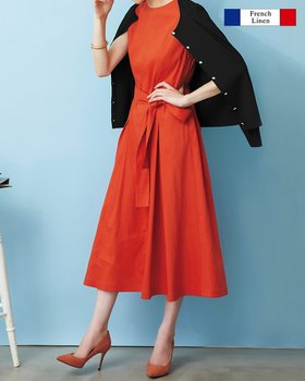 【ドゥクラッセ/DoCLASSE】 フレンチ麻ストレッチ・ワンピース人気、トレンドファッション・服の通販 founy(ファニー) ファッション Fashion レディースファッション Fashion for Women ワンピース Dresses ストレッチ Stretch, Stretchy Fabric セットアップ Set-Up, Coordinated Outfit フレンチ French, French Style プリーツ Pleats, Pleated プレミアム Premium, High-End ボックス Boxy, Box Shape リネン Linen, Linen Fabric リボン Ribbon, Bow |ID:prp329100003116938