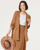 【ドゥクラッセ/DoCLASSE】のグローストレッチ・ノーカラージャケット キャメル|ID: prp329100003116941 ipo3291000000035795473