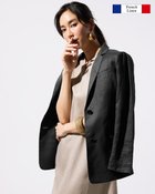 【ドゥクラッセ/DoCLASSE】のフレンチリネン・ロングジャケット ブラック|ID: prp329100003116952 ipo3291000000028258271